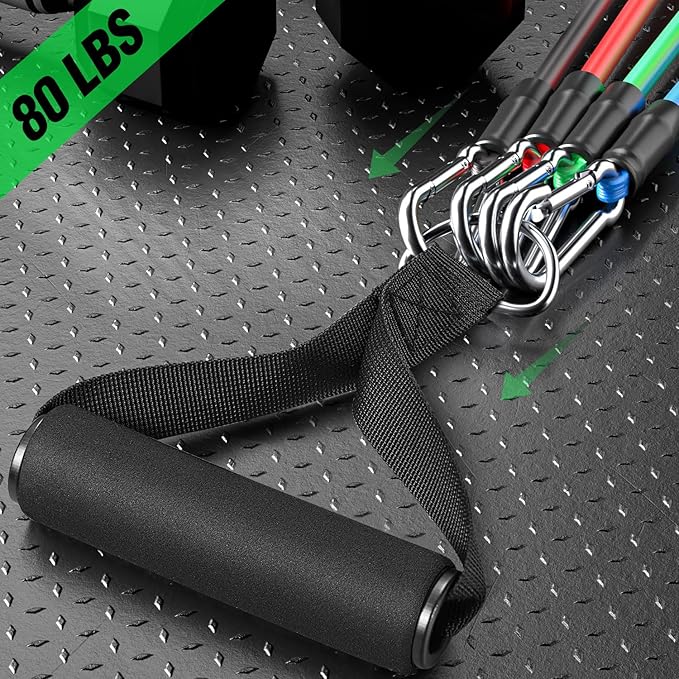 TOBWOLF 4PCS Baseball Exercise Bands with Interchangeable Grips, Baseball Resistance Trainer for Pitching & Throwing, Training Aid for Baseball Softball Pitchers to Build Arm Strength, Warm-Up