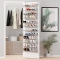 Whitmor 36 Pair Over The Door Shoe Organizer, 12 Tier Hanging Shoe Organizer, Heavy Duty Metal & Mesh Shoe Holder, Hanging Shoe Rack for Closet Organizer & Storage, 69"L x 21.7"W x 7.5"H, Grey
