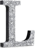 Qunclay 12'' Silver Crystal Diamond Bling Letters Crushed Diamond Decoration Wooden Glitter Letter with Screw and Hooks Rhinestone Gift for Wedding Y2k Mcbling Bedroom Wall Decor (Letter L)