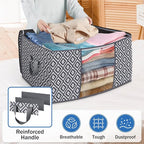 Direct 100L, 3 Pack, Storage Containers, Large Clothes Storage Bins Foldable Organization and Storage Bags with Reinforced Handle, Clear Window for Bedding, Blankets, Clothing, Grey