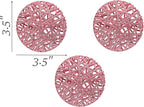 Christmas Traditions 4 inch Pink Glittered Rattan Ball Ornaments Hanging Tree Decorations (Set of 6) (Pink)