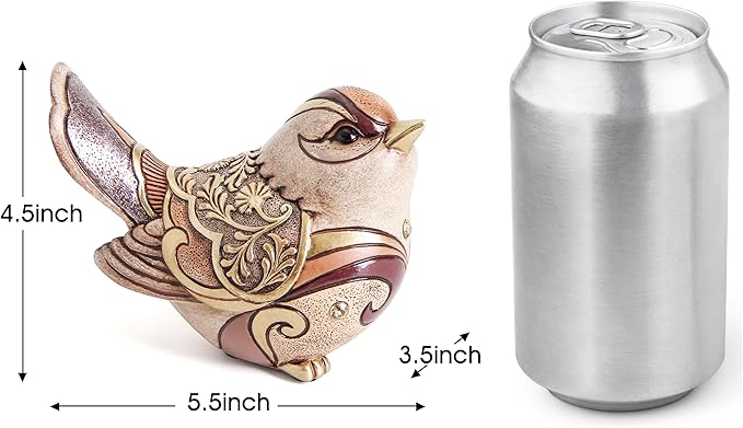 Bird Figurines For Home Decor,Bird Statue Sculpture For Shelf Decor Accents,Boho Bird Decorations For Table Office Living Room Bedroom,Retro Animal Statues Decorative Bird Gifts For Bird Lovers Women