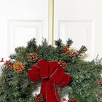 Haute Decor Adapt Adjustable Wreath Hanger, Top & Length Adjustable (Textured Gold)