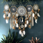 5 Pack Bohemian Ornaments,Dreamcatcher Gift Boho Native American Decor, Handmade Dreamcatcher for Girls, Boys, Adults, Kids Room,Witchy Gifts (Camel)