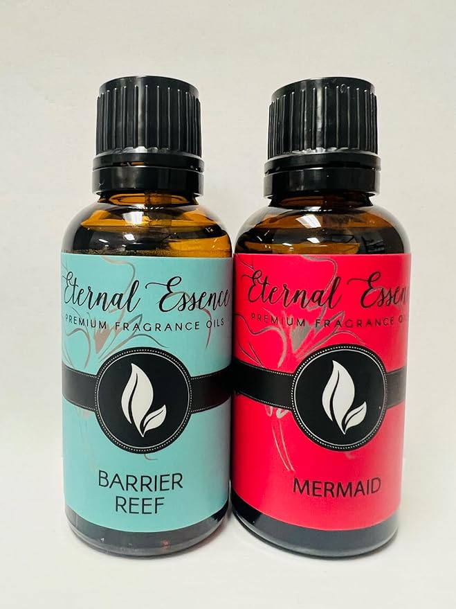 Eternal Essence Oils 2 Pack 30ml Premium Fragrance Oil - Mermaid & Barrier Reef - for Candle, Soap Making, Aromatherapy, Diffusers, Home Care, & Humidifiers