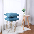 HPUK Linen Throw Pillow Covers Pack of 2, 16x16 Inch Accent Cushion Covers for Living Room, Bedroom, Decorative Solid Color Pillow Covers for Couch, Sofa, Chair, Aqua Blue