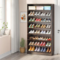 Tribesigns Tall Shoe Cabinet, 9 Tiers 40-45 Pairs Heavy Duty Wood Freestanding Shoe Storage Cabinet, 70.8'' Tall Shoe Cabinet with Open Storage for Entryway (1, Rustic Brown)