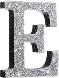 Qunclay 5.7" Silver Crystal Diamond Bling Letters Crushed Diamond Decoration Wooden Glitter Letter with Screw and Hooks Rhinestone Gift for Wedding Y2k Mcbling Bedroom Wall Decor (Letter E)