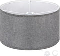 OUTON Grey Large Drum Lamp Shades for Floor Lamps, 16" Top x 16" Bottom x 9" High, Easy to Assemble, Replacement Linen Lampshades for Table Lamps & Bedside Lamps (1.65" Spider)