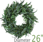 Olive Wreath for Front Door 26 inch, Greenery All Season Wreath with Olive Leaf Fruit, Home Decoration for Outdoor Living Room Indoor Wall and Outside Summer All Season Wedding