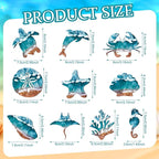 30 Pcs Summer Wooden Ornaments Ocean Beach Tree Decorations Coastal Wood Hanging Decor Beach Sea Animals Cutouts Ocean Hanging Ornaments forSummer Home Small Tree Party Office Supplies