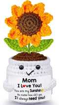 Gifts for Mom from Daughter Son, Mom Birthday Gifts, Gift for Moms Mother in Law Step Mama Mommy, Mother's Day Birthday I Love You Present for Moms, Cute Handmade Crochet Positive Sunflower Doll