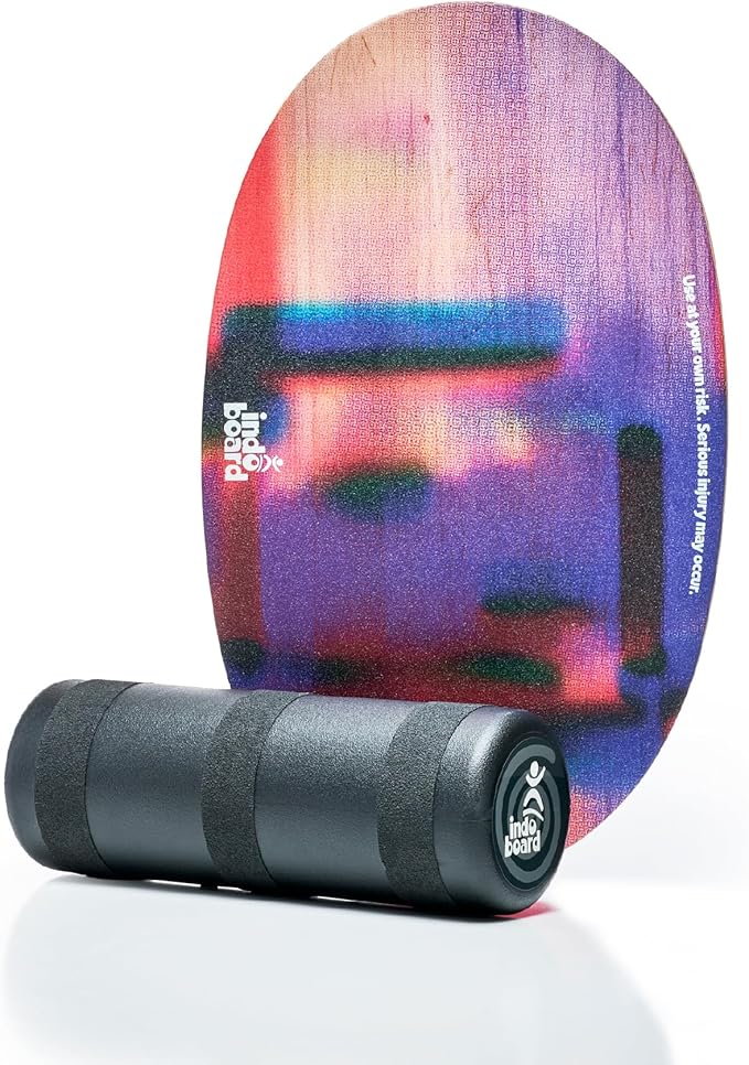 The Original Indo Board - Balance Board Trainer for Core Strength, Stability & Athletic Performance - Surfing, Skateboarding, Snowboarding, Yoga, Physical Therapy & More. Includes Board and Roller.