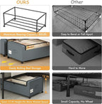 Webetop 12 inch Under the Bed Storage Bins with Clear Lid, Under Bed Storage Containers with Wheels for Underneath Small Spaces Dorms, Blankets (2 Pack, Grey, 30.7"x17.3"x12")
