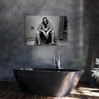 Funny Bathroom Wall Decor for Room Aesthetics - 90s Movie Posters Black and White Wall Art, Toilet Humour Amusing Cool Wall Art Funny Bathroom Signs 16x24 in
