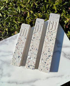 A&S Mezuzot A&S Modern Stone Mezuzah Case Design, Mezuza Cover for Scroll Protection, Easy Peel and Stick Houswarming Gift and Home Blessing (Terrazzo Beige, 6 Inches)