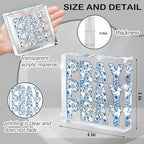Blue and White Inspirational Decor, Blue Floral Chinoiserie Desk Decorations for Office, Ideal Christian Gifts for Women - Pray On It,Pray Over It - Bible Verse Desk Art, Dorm Room Decor for Women