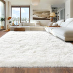 Rugs for Living Room 6x9, Soft Shaggy Modern Shag Area Rug for Bedroom, Upgrade Non-Slip Plush Fluffy Carpet for Kids Boys Girls Room Home Decor Aesthetic, Cream White