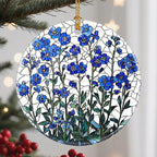 Flower Hanging Ornament, Christmas Ornaments, Xmas Decorations for Tree, Ornaments for Christmas Tree, Holiday Ornament, Flower Themed Gifts, Holiday Party Gifts, and Xmas Gift Ideas - Forget-Me-Not