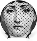 Lina Cavalieri Plate, Wall Decorative Plate, Mysterious Face Plate Wall Hanging Decoration,Including Bracket and Special Spring Hook, 8inch, Style9