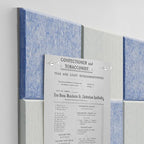 TSJOFFICE Large Cork Board for Wall - 48" x 24" Bulletin Board with 30 Pushpins for Office Decor, Pin Board 8 Pack Felt Tiles with Safe Removable Adhesive Tabs, Corkboard for Home - Light Blue & White