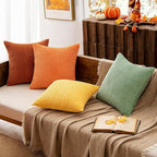 MIULEE Decorative Throw Pillow Covers 24x24 Inch Set of 4, Vibrant Cushion Covers Vintage Retro Home Decor, Mix and Match Color Clash Design for Sofa Couch Bed Living Room Yellow Rust Green