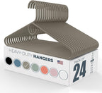 Neaties Heavy Duty Clothes Hangers 20 Pack (24 Count) – Made in the USA – 8lb Capacity Plastic Hangers for Adult Clothing – Durable for Pants, Coats, Jackets, or Jeans – Gray