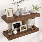 Venusmiles Floating Shelves for Wall, 30" W x 12" D x 2" H, 2 Pack of Long Wall Mounted Engineered Wood Shelves with Invisible Brackets for Living Room, Bedroom, Bathroom, Kitchen Decor, Walnut