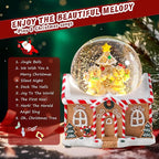 Vipush Christmas Snow Globe - Gingerbread Man Musical Snow Globe with Color Changing Led Lights, Christmas Decorations with Music Box Gifts for Girls Kids, Dog Decorations for Christmas & Birthday