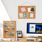 DOLLAR BOSS Magnetic Cork Board, 2 Pcs 16" x 12" Small Cork Bulletin Board 0.7" Thick Frameless Corkboards for Walls Pin Notice Board with 8 Magnets 10 Pushpins for Home Office Kitchen School Decor