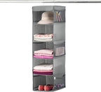 ZOBER Hanging Closet Organizer, 5-Shelf - Hanging Storage Organizer Shelves for Clothes, Towels, Toys - College Dorm Room, Nursery, & Home Closet