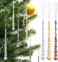 12pcs Crystal Icicle Christmas Tree Ornaments, Glass Beads Hanging Chandelier Pendants for Christmas Party Wedding Winter Decorations (Multicolor)