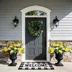 Artificial Flowers for Outdoors Indoors,2 Bunches Fake Hibiscus with Realistic UV Resistant Silk Flower Fabric Leaves,Faux Plants Outside for Home Patio Garden Yard Poch Decor(Yellow,White)