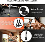 Resistance Bands, Exercise Bands Set for Working Out, Resistance Bands with Handles, Home Gym Workout Bands, Fitness Equipment for Men and Women Strength Training