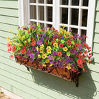 Artificial Flowers for Outdoors, 14 Bundles Multicolor Silk Fake Flower for Spring Summer Decoration, UV Resistant No Fade Artificial Outdoor Plants for Home Planter Porch Patio Yard Decor