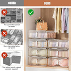 Neprock Underwear Drawer Organizer - Stackable Bra Organizer for Closet, 1 Cell Clear Acrylic Bra Storage Box, Closet Organizers and Storage for Lingerie, Undergarment, Baby Clothes, Scarf