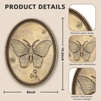 Vintage Butterfly Wall Sculpture, Antique Wall Decor, Gold Wall Art, Hanging Decoration with Embossed Butterfly Design, Vintage Decoration for Living Room Bedroom and Hallway, Housewarming Gift