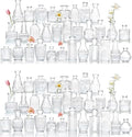 Glass Bud Vase Set of 66 Pcs, Vintage Clear Small Glass Vases for Flowers, Bud Vases in Bulk, Mini Vase for Centerpieces, Wedding, Home Decor and Events