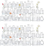 Glass Bud Vase Set of 66 Pcs, Vintage Clear Small Glass Vases for Flowers, Bud Vases in Bulk, Mini Vase for Centerpieces, Wedding, Home Decor and Events