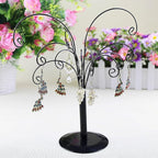 10.6 inch Ornament Tree Display Stand Rotating Decor, Decorative Black Metal Tabletop Display Stand Features Multiple Hooks, Display Rack for Ornaments Glass Globes Balls and Small Craft Items (1PCS)