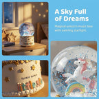 Unicorn Snow Globe for Kids, Musical Snowball with Colorful Lights Automatic Snowfall, for Girl Boy Christmas Birthday Ideal Choice, 3.5x5inch Music Box