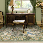 Lahome Botanical Birds 5x7 Washable Living Room Rug, Boho Green Bedroom Dining Room Rugs for Under Table, Large Vintage Indoor Floor Carpet for Home Office Entryway (5x7ft,Green)