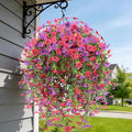4 Bundles Fake Flowers for Spring Decor, Hanging Artificial Flowers for Outdoors, UV Resistant Spring Floral Stems for Porch, Window and Garden Decoration (4)