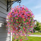 2 Bundles Fake Flowers for Spring Decor, Hanging Artificial Flowers for Outdoors, UV Resistant Spring Floral Stems for Porch, Window and Garden Decoration (2)