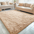 OLANLY 5x10 Machine Washable Large Area Rugs for Living Room, Bedroom, Soft Fluffy Shaggy Bedside Rug, Indoor Floor Carpet for Kids Girls and Boys, Dorms, Nursery, Home Decor Aesthetic, Beige