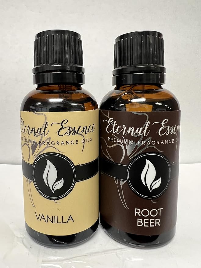 Eternal Essence Oils 2 Pack 30ml Premium Fragrance Oil - Vanilla & Root Beer - for Candle, Soap Making, Aromatherapy, Diffusers, Home Care, & Humidifiers