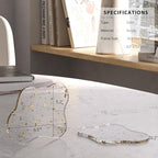 Acrylic 2Pcs/Set Coaster Decorative Plates,Gold Bar Drink Coaster, Clear Cloud Shape Coffee Cup Coaster, Perfect for Tabletop Protection and Accessories Display.(Gold)