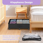 Babenest 2-Pack Under Bed Storage Organizer with Clear Zippered Lid, Foldable Rolling Underbed Drawers on 6 Wheels, Space Saving Clothes, Shoes, Toy Storage for Bedroom, Dorm, Closet