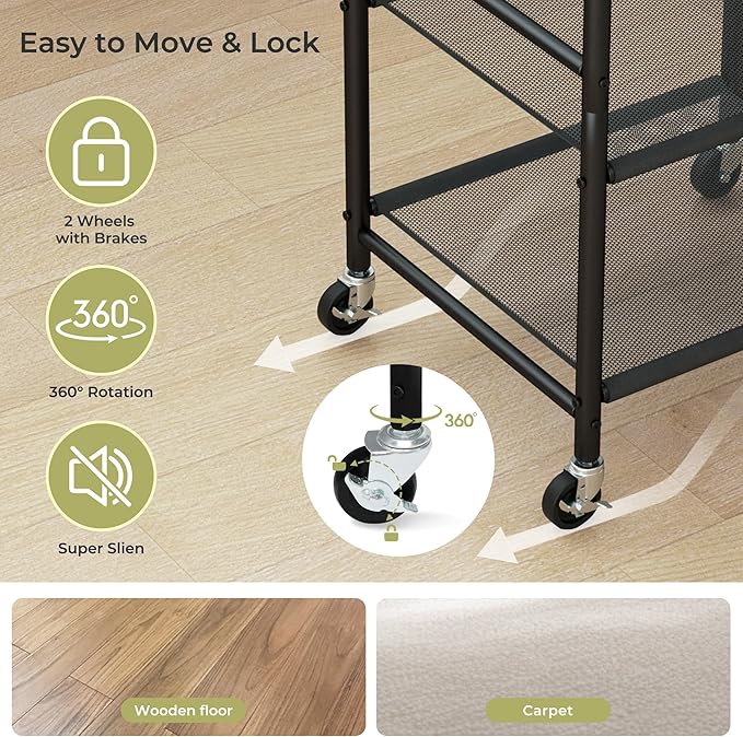 Narrow Clothes Rack with 3 Shelves, Heavy-duty Garment Rack with Wheels, Display Clothing Racks for Hanging Clothes for Small Space, Entryway, Hallway, Bedroom, Office, Living Room, Black