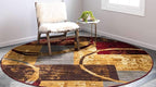 Unique Loom Barista Collection Area Rug - Kouillou (7' 10" Round, Multi/ Brown)